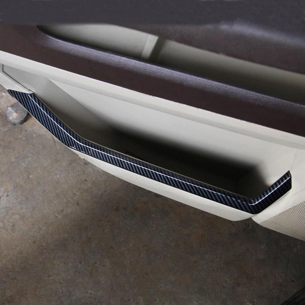 Carbon Fiber Door Line-Shaped Kick Panels Cover Trim Accessories For 2009-2018 Dodge RAM 1500/2010-2022 RAM 2500 3500(Rear Door)