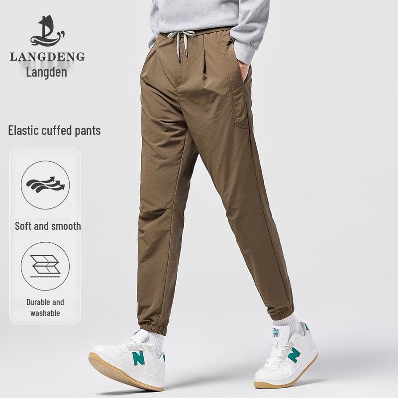 Langdeng Men s Elastic Waist Slim Fit Jogger Pants 2XL