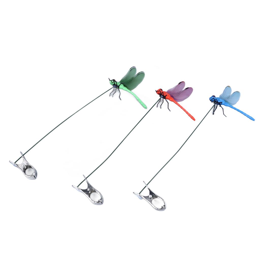 Dragonfly Clip Fake Dragonfly Pole Clips Natural Organic Concept 3D Dragonfly Garden Decor for Family Garden Potted
