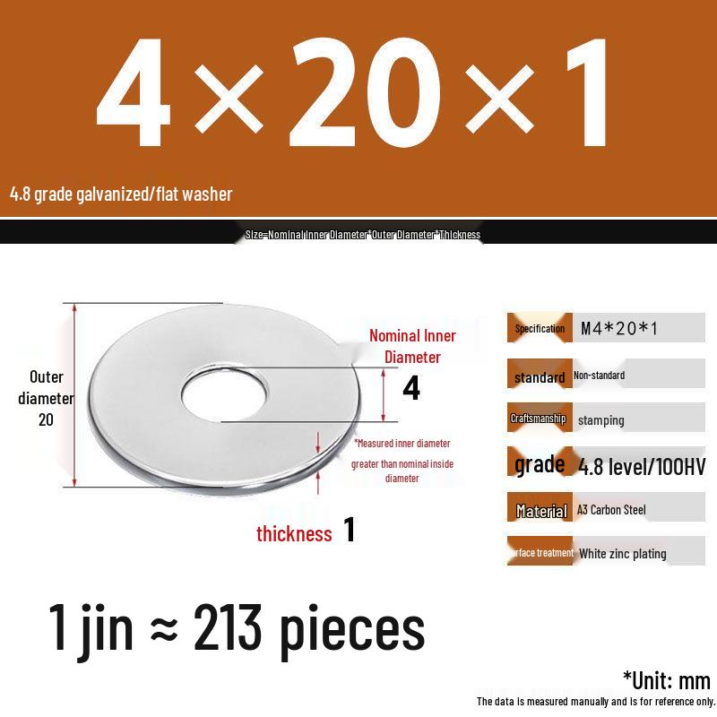 Galvanized Extra Large Thickened Metal Flat Washer (M6-M16)