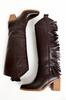 Women Modern Stylish Fashion Boots Genuine Leather Brown Genuine Leather Thick Heel Tassel Western Cowboy Boots