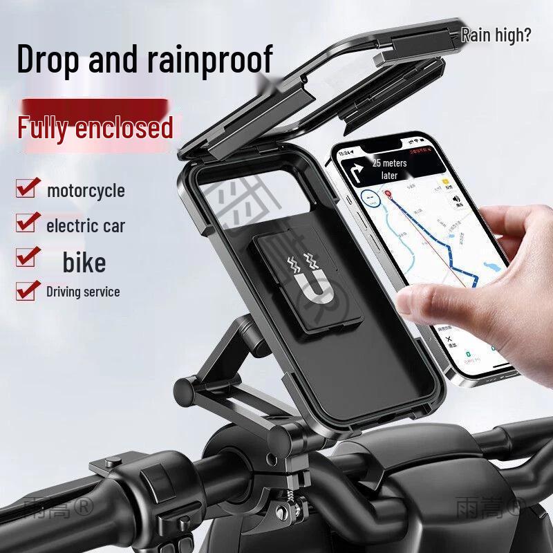 Waterproof Shockproof Electric Motorcycle & Bicycle Phone Holder Handlebar One-Key Release