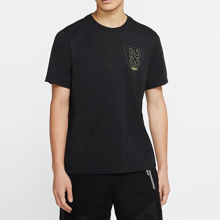 Jordan 23 Engineered Basketbalové Sportovní Ležérní Tričko s Krátkým Rukávem Pánské Topy Černé CJ6233-010