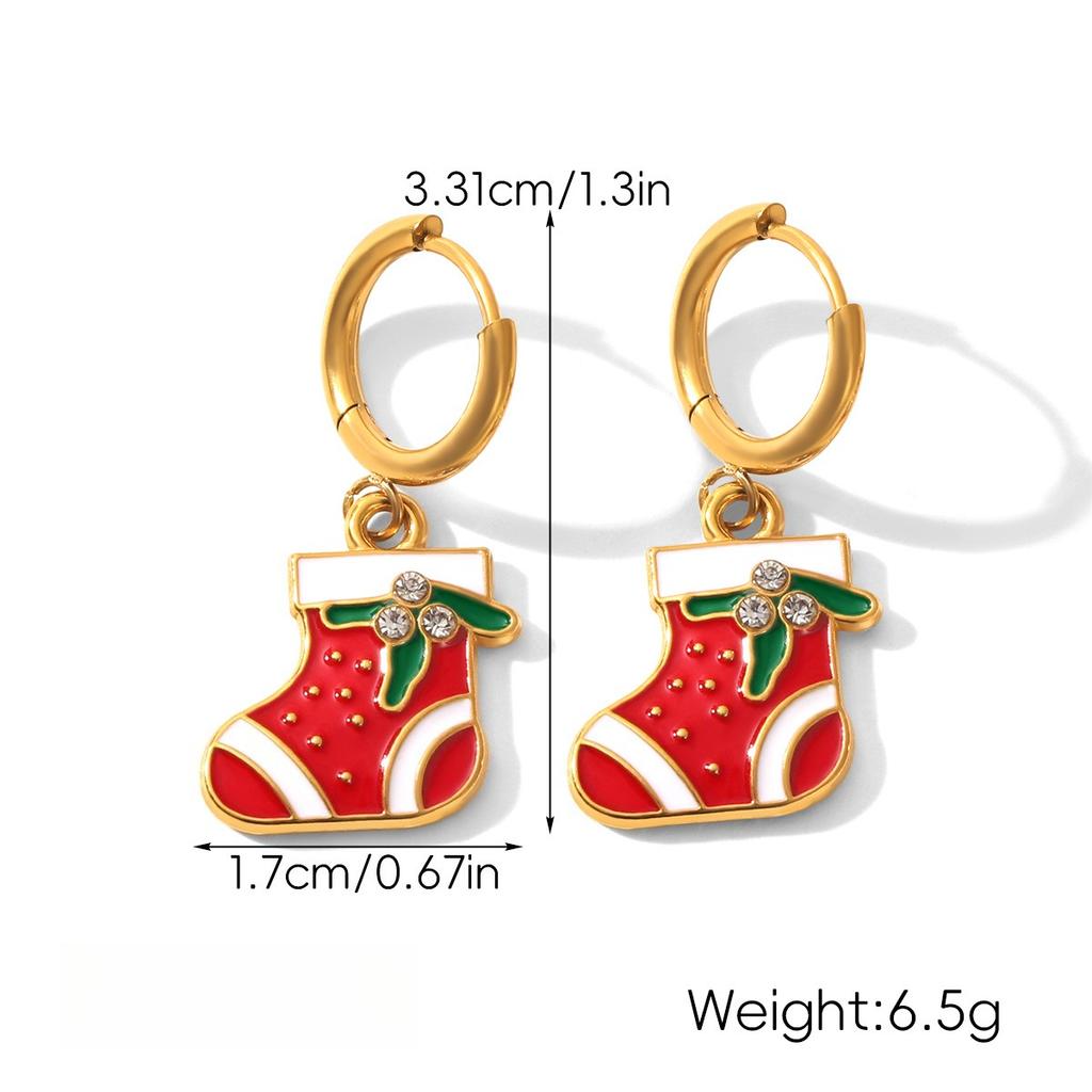 Yori Hot Style Stainless Steel Christmas Earrings 2025 Women Stainless Steel Trendy Golden PVD Waterproof Jewelry Gift