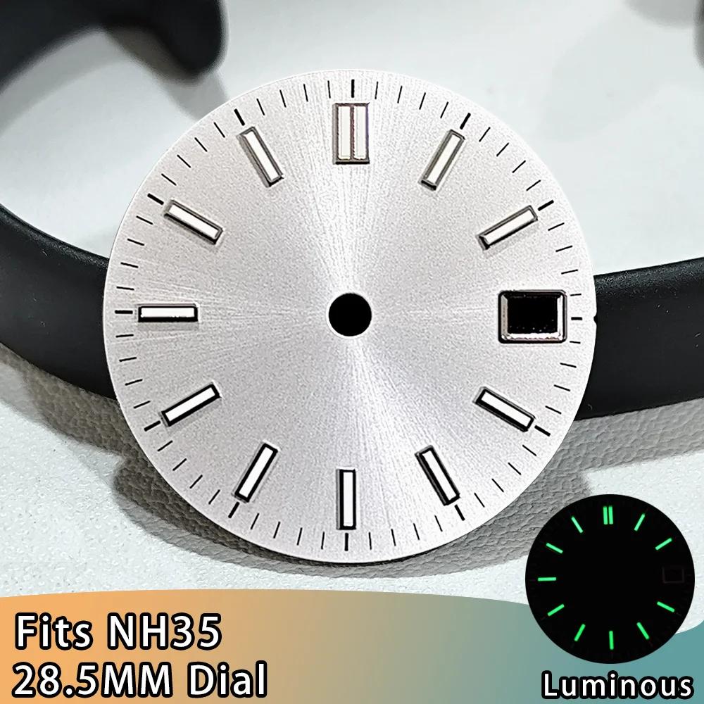 NH35 Watch Dial High Quality 28.5mm NH35 Dial For NH35 Movement Men's Watch Accessories Green Luminous Dial Accessories