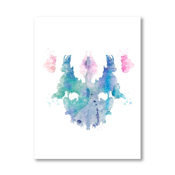 

Психологический тест Роршаха, плакаты с изображением расстройства мышления, тестирование, акварель, настенное искусство, холст, живопись, принты, Декор для клиники 21*30cm