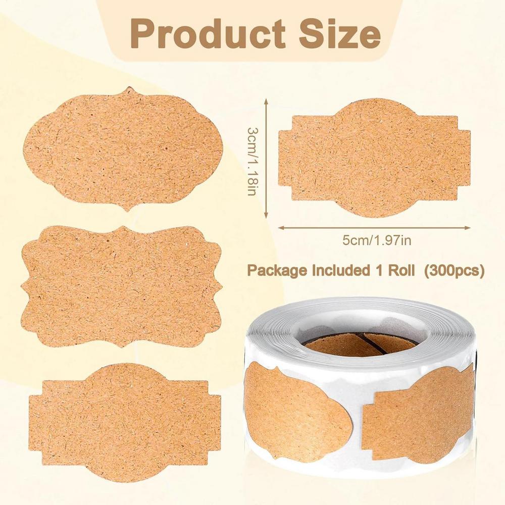 

Brown Stickers 300 Piece Identification Blank Roll Tags 1.97x1.18inch Labels For Jars For Oil Bottle Lids Food Storage Pantry OTHER