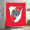 Club Atltico River Plate Logo Shower Curtain - Removable Polyester Bathroom Decor With Grommet Top, Vibrant Red & White Team De