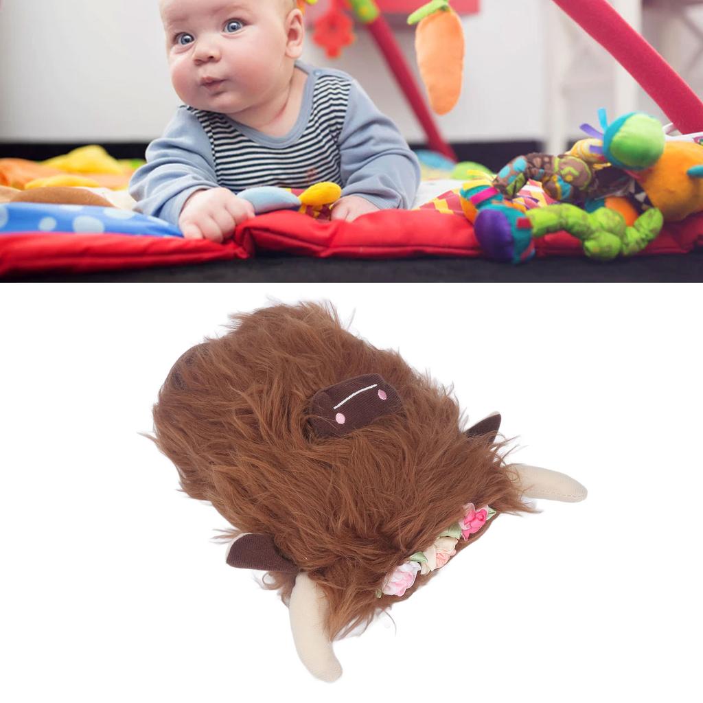 Highland Cow Plush Doll Simulation Soft Stuffed Faceless Cattle Toy for Home Decoration