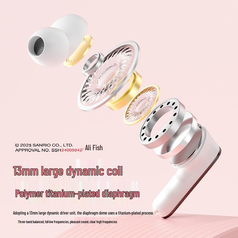 Sanrio K9 Bluetooth Noise-Canceling Cartoon Earbuds - Cute Mini Design with Ultra Long Battery Life