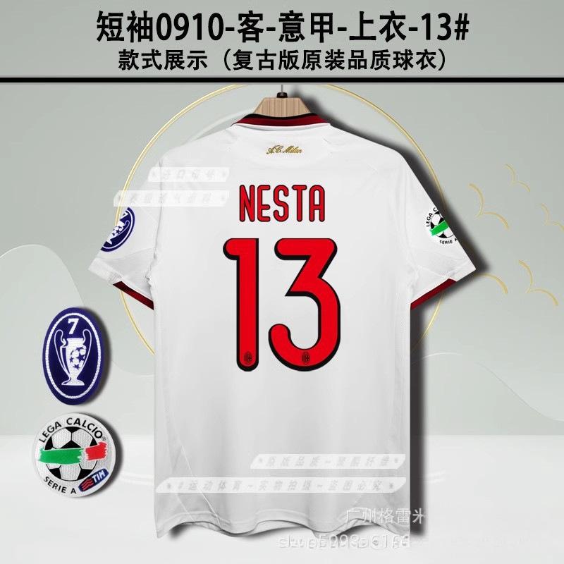 9596AC Milan jersey home two away Maldini Baggio Baressivea short-sleeved retro football jersey