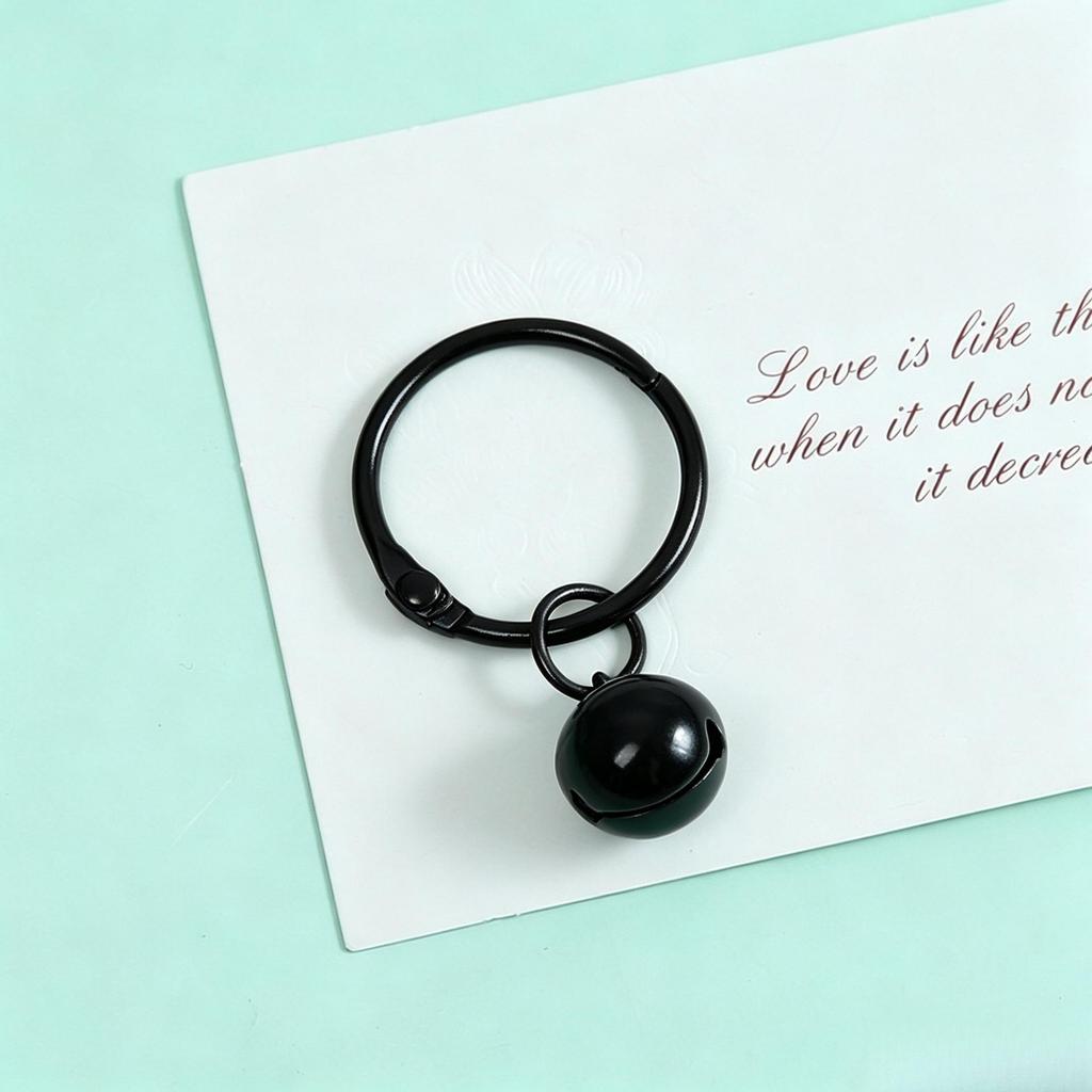 Colorful 14mm Alloy Card Ring Bell Keychain Pendant for DIY Accessories