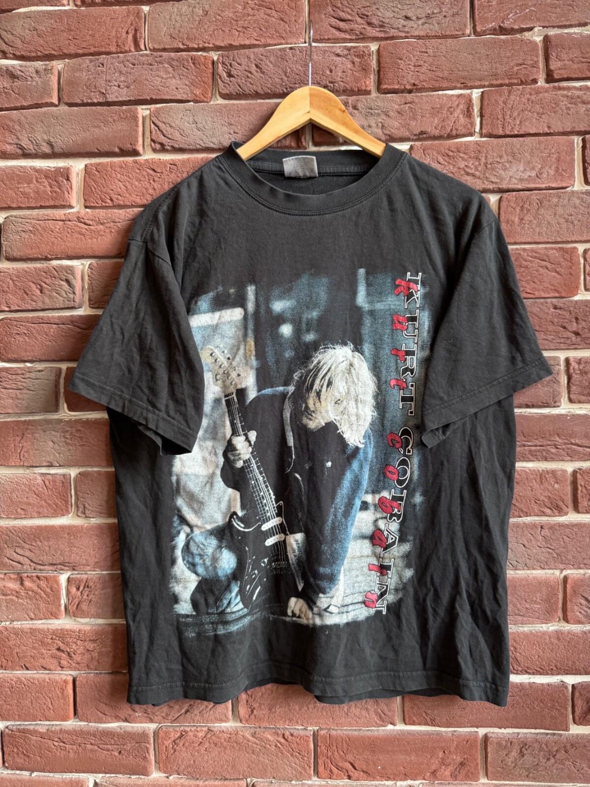 Винтажная футболка Nirvana Курт Кобейн Гранж Группа 90-х Grail M черная Унисекс XXXL