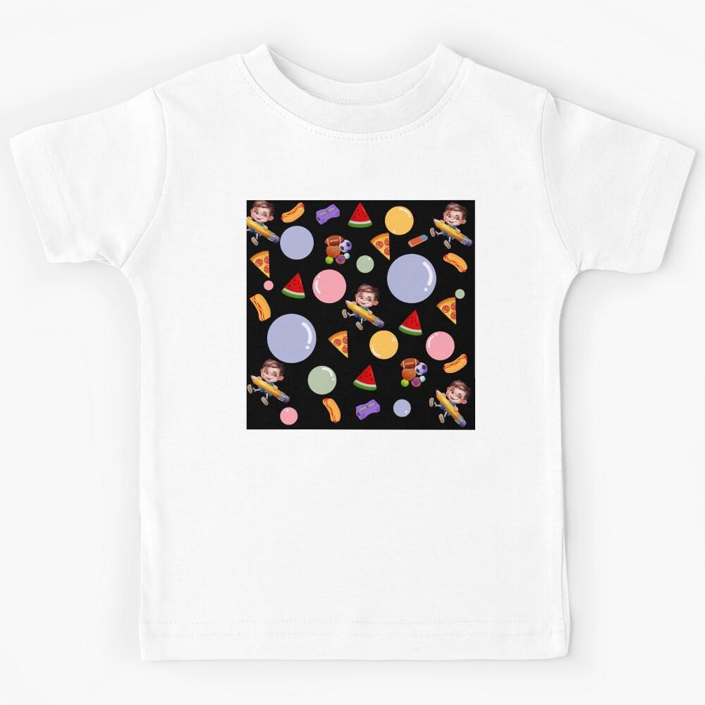 Elementary School Graphics Colorful Black Unisex School Pattern. Kids T-Shirt 110