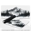 Black White Mountain Pine Forest Lake Art Desk Mat XXL Keyboard Rubber Bottom Non‑Slip Mousepads Gamer Office Accessories