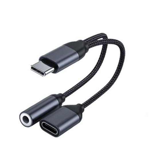 Adapter USB C to 3.5mm AUX Jack Aluminum Alloy Audio Headphone Cable for Music