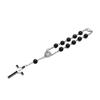 Fashion Simple Dangle Cross Bracelet Black Beads Jesus Pendant Bracelet for Women Anniversary Couple Jewelry Presents