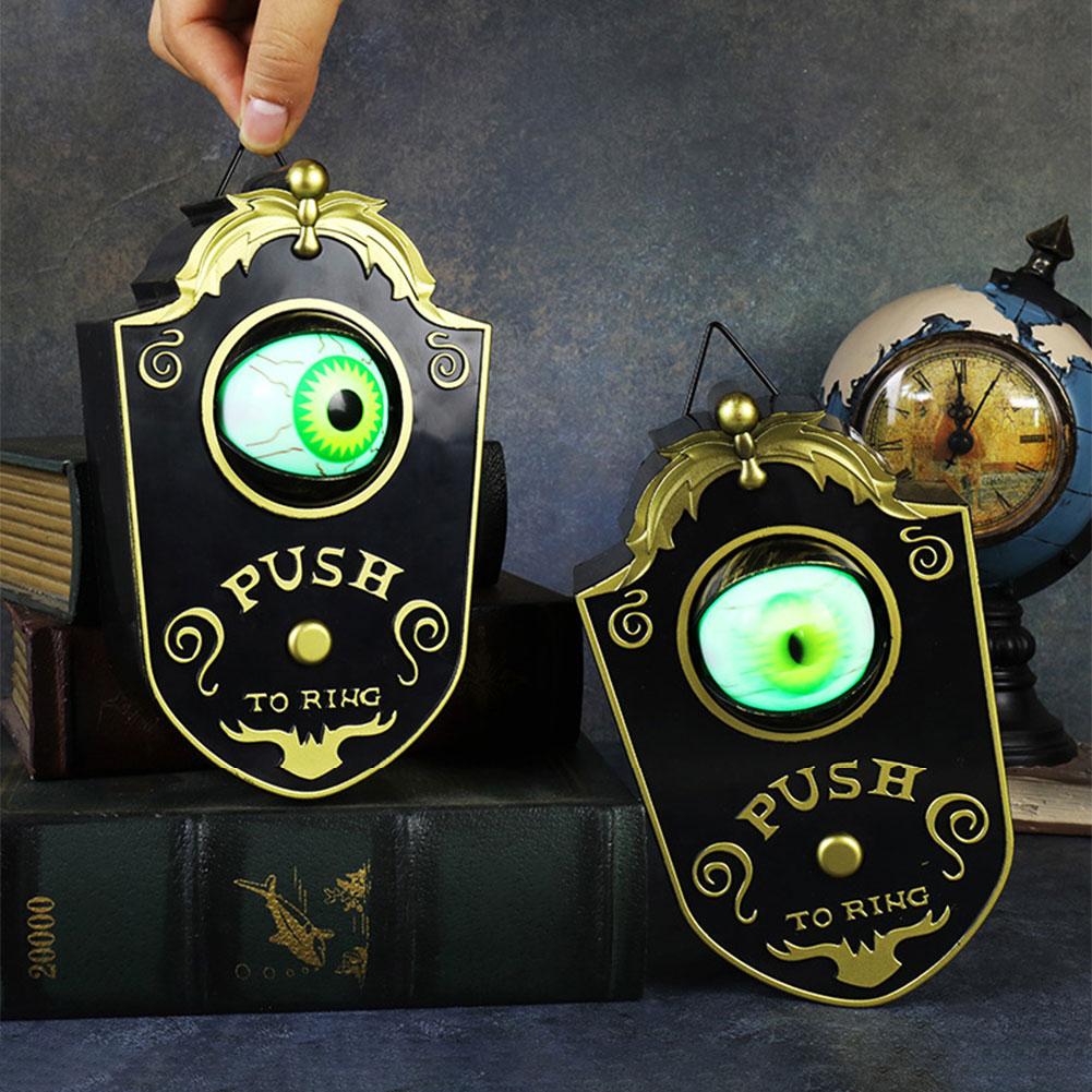Animated Eyeball Halloween Doorbell Halloween Horror Doorbell LED Hanging Doorbell Trick Or Treat Prop for Halloween Decorations