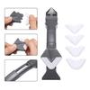 3-in-1 Silicone Caulking Tool with Stainless Steel Head: Sealant Cleaner & Grout Scraper for Kitchen, Bathroom, and Window.