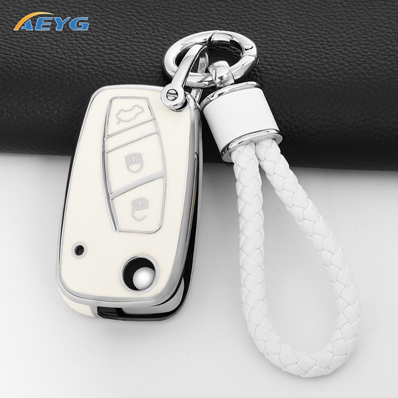 TPU Car Remote Key Case Cover For For Fiat 500 Panda Stilo Punto Doblo Grande Bravo 500 Ducato Minibus Key Chain Accessories