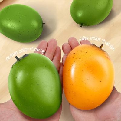 Squeeze Toy Simulated Mango Shape Slow Rebound Decompression Toy Soft Color Changing Green To Orange Safe Stress Relief Toys