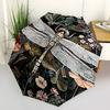 1pc Dragonfly Flowers umbrella with 8 iron ribs and a plastic handle, automatic opening and closing, and daily use.1044