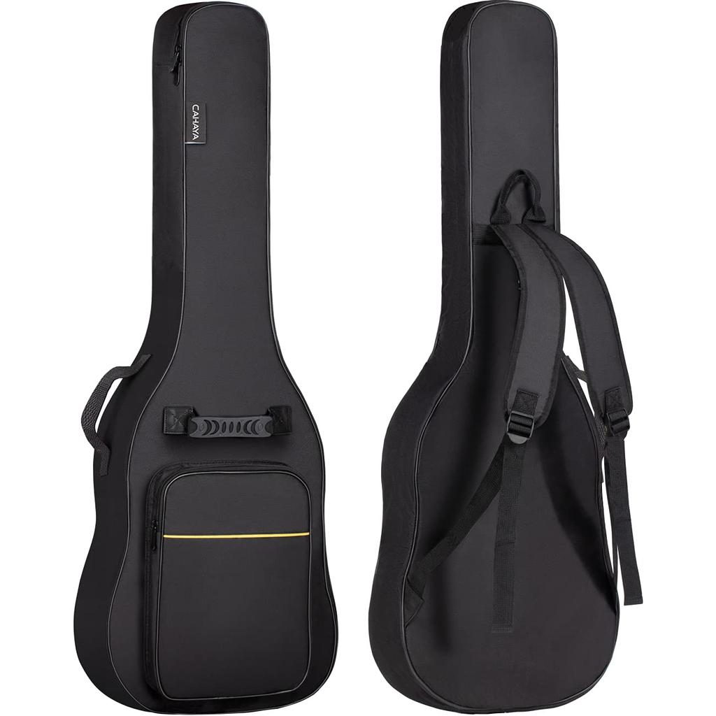 CAHAYA Electric Guitar Case, Soft Case, Easy Version, Lightweight, 8mm Sponge, Shoulder Strap, Handbag, Large Capacity Pocket, Easy to Carry, Black