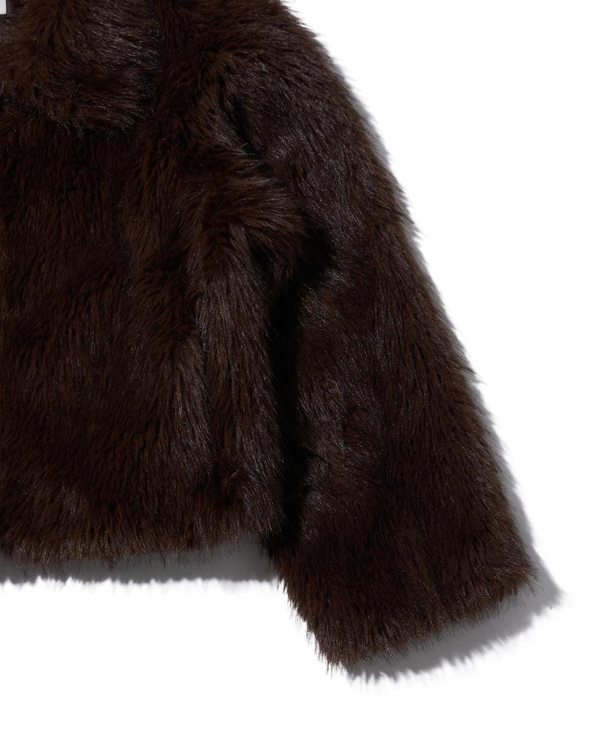 Youhee Long Hair Fur Jacket Brown