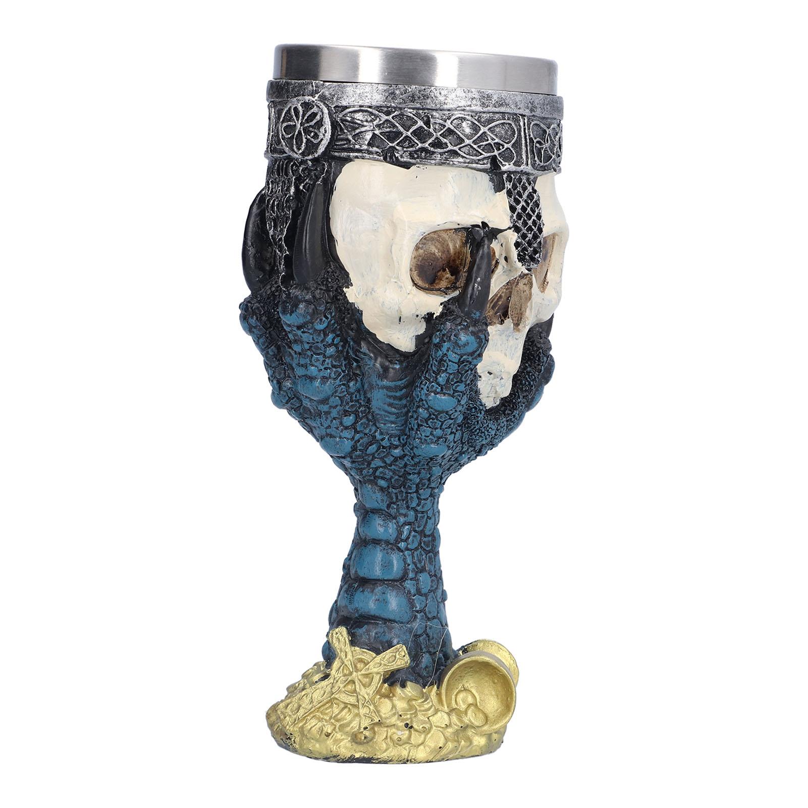 

Skull Head Wine Goblet with Stainless Steel Inner Personalized Claw Skull Cup for Home