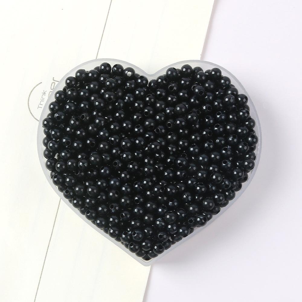42-Color Acrylic Solid Color Round Beads Rice Beads Handmade Diy Beaded Loose Beads Bracelet Necklace Jewelry Material 3/4Mm