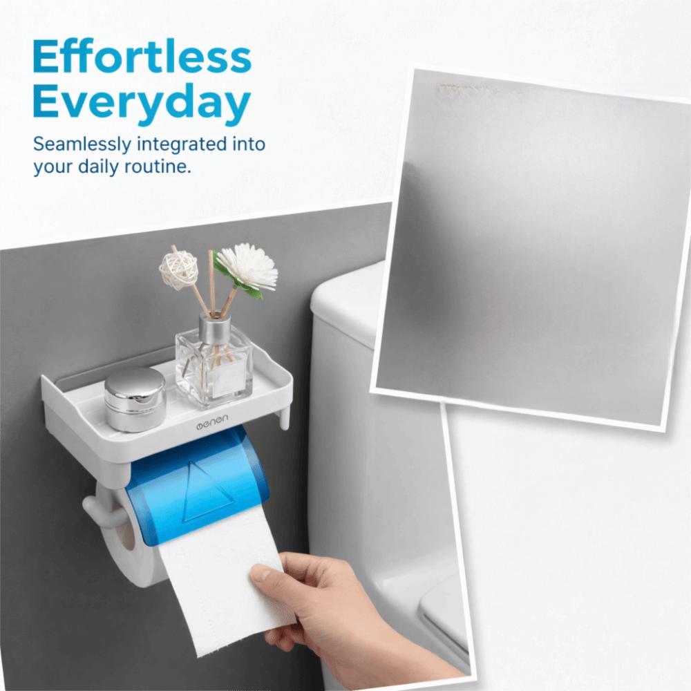 Wall Mounted Toilet Paper Holder Plastic Toilet Roll Holder Tissue Dispenser Shelf  Multifunctional
