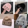 Girls Handcrafted Water Drill Wool Hat With Knit Design For Autumn Winter Kids Fashion