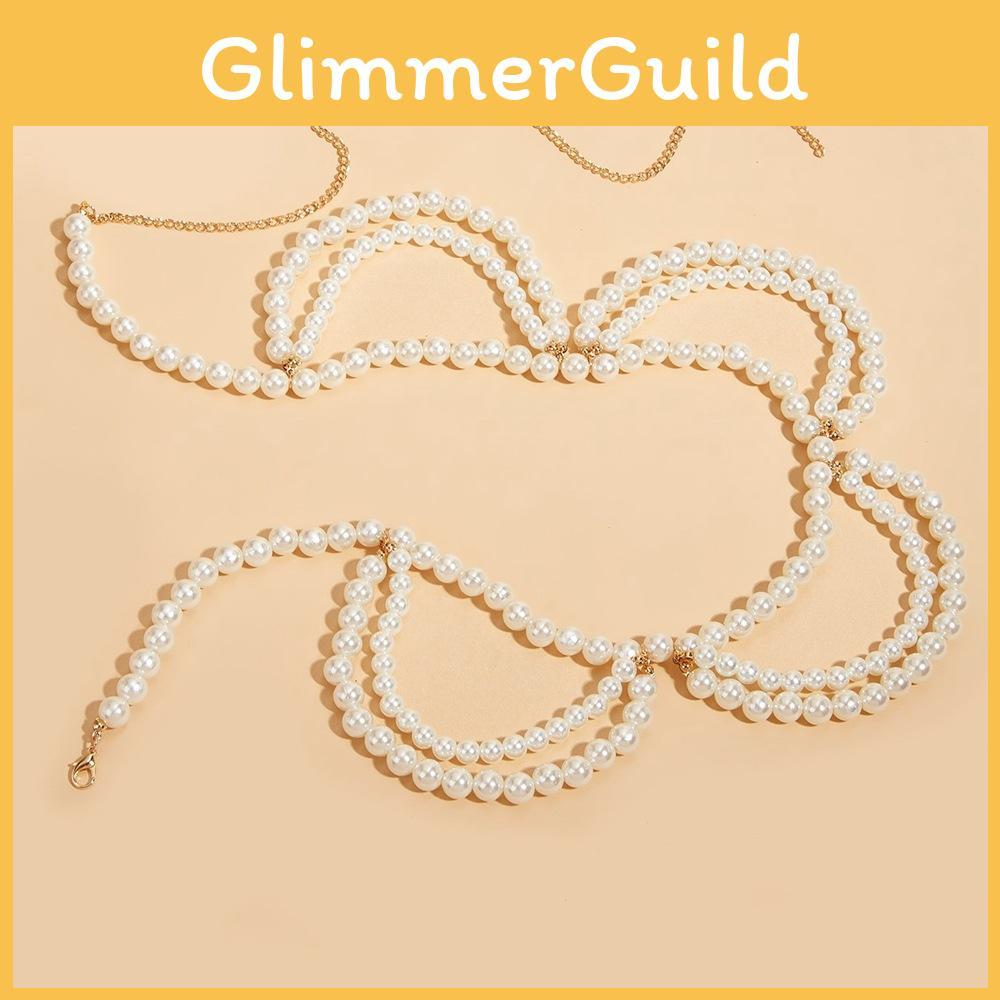 Pearl Women Modern Tassel Waist Chain With Double Waist Jewelry Accessory Dress