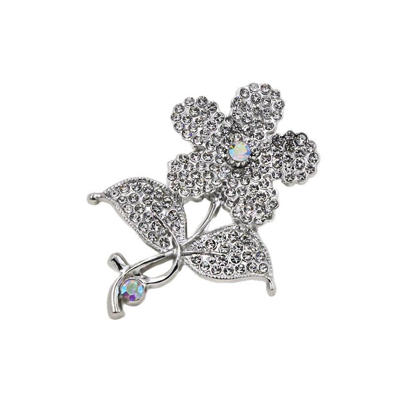 Elegant Pearl and Rhinestone Flower Brooch Pin for Coats