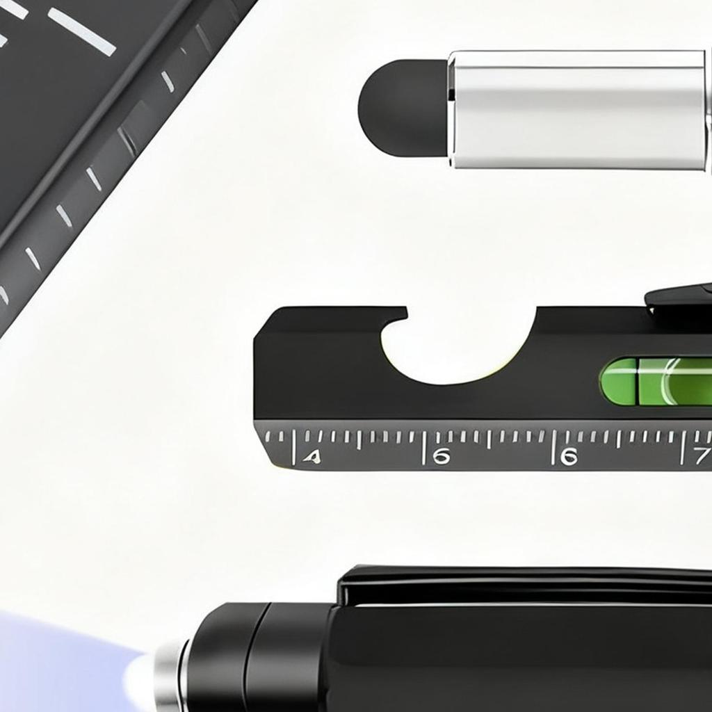 Multi Pen 9 In 1 Pocket Gadget with LED Light Pen Screwdriver with Screwdriver Level Ruler and Bottle Opener for Father