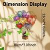 1 Pcs 2D Acrylic Hot Air Balloon Light-Collecting Device Flower Window Pendant Garden Home Decoration