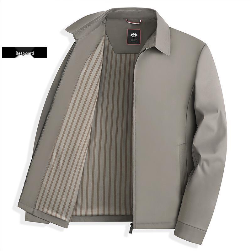 2026 Men s High-Grade Business Casual Stand-Up Collar Jacket: Spring/Autumn Middle-Aged Dad s Top XL