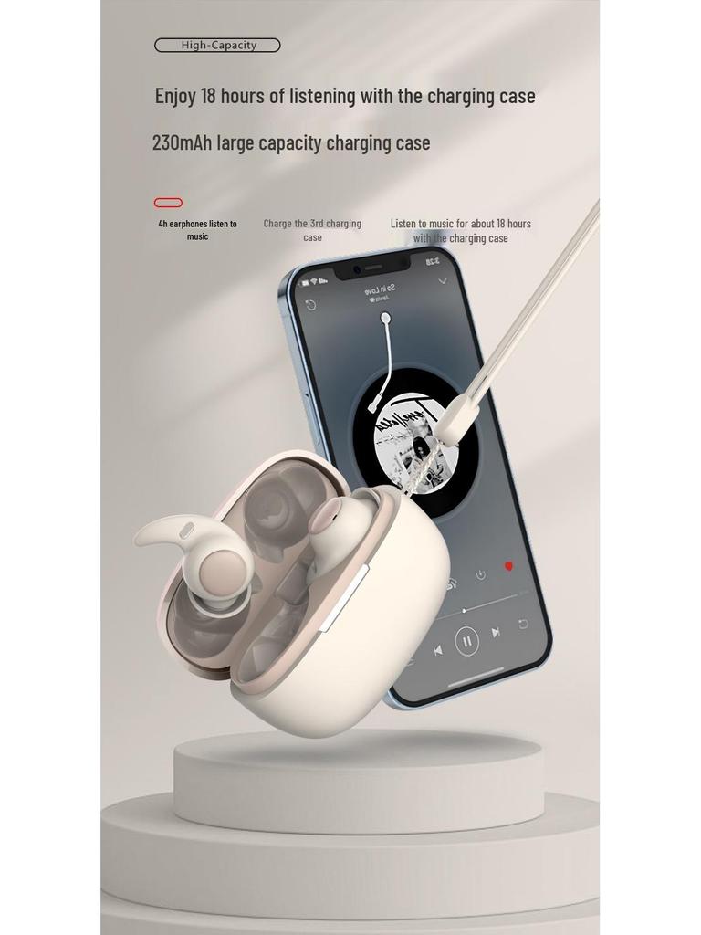 Noise-Cancelling Bluetooth Earphones: Silicone, Skin-friendly, Metal Paint, High-end Feel, Contrasting Colors