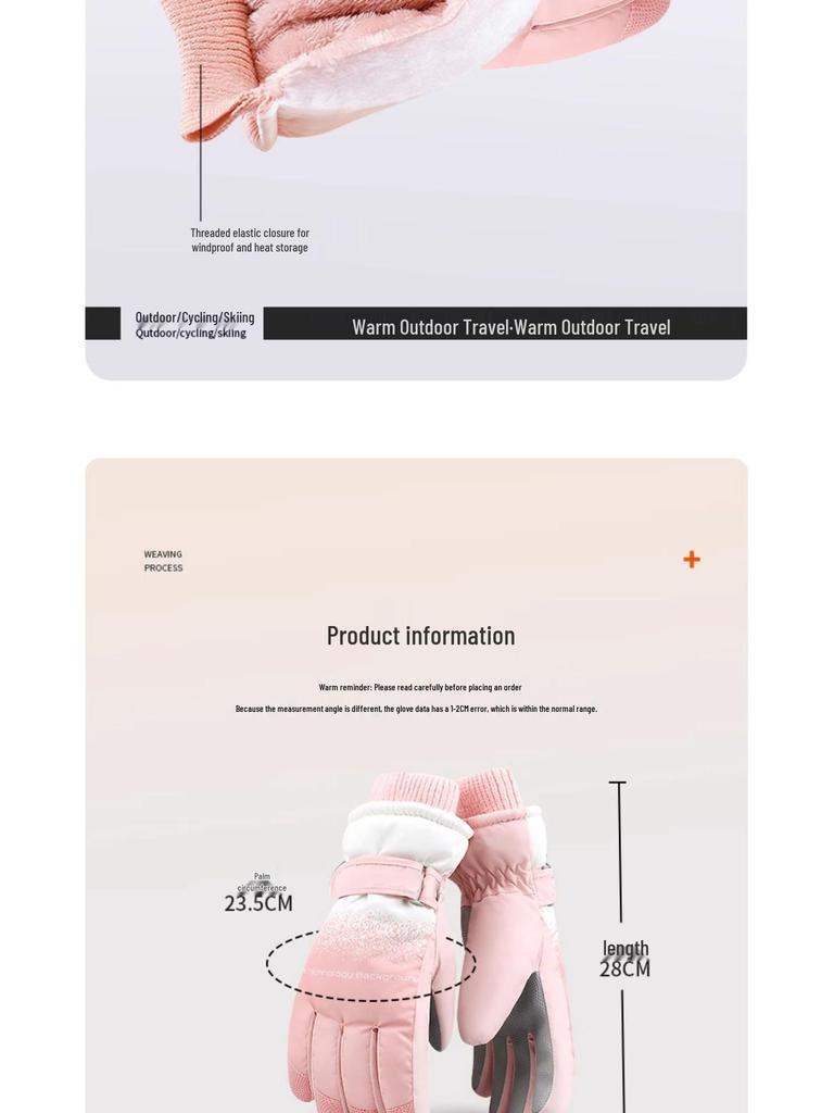 Damen- & Herren Winter Touchscreen Skihandschuhe - Plus Samt, Dick, Winddicht, Kältebeständig zum Fahren von Elektrofahrzeugen