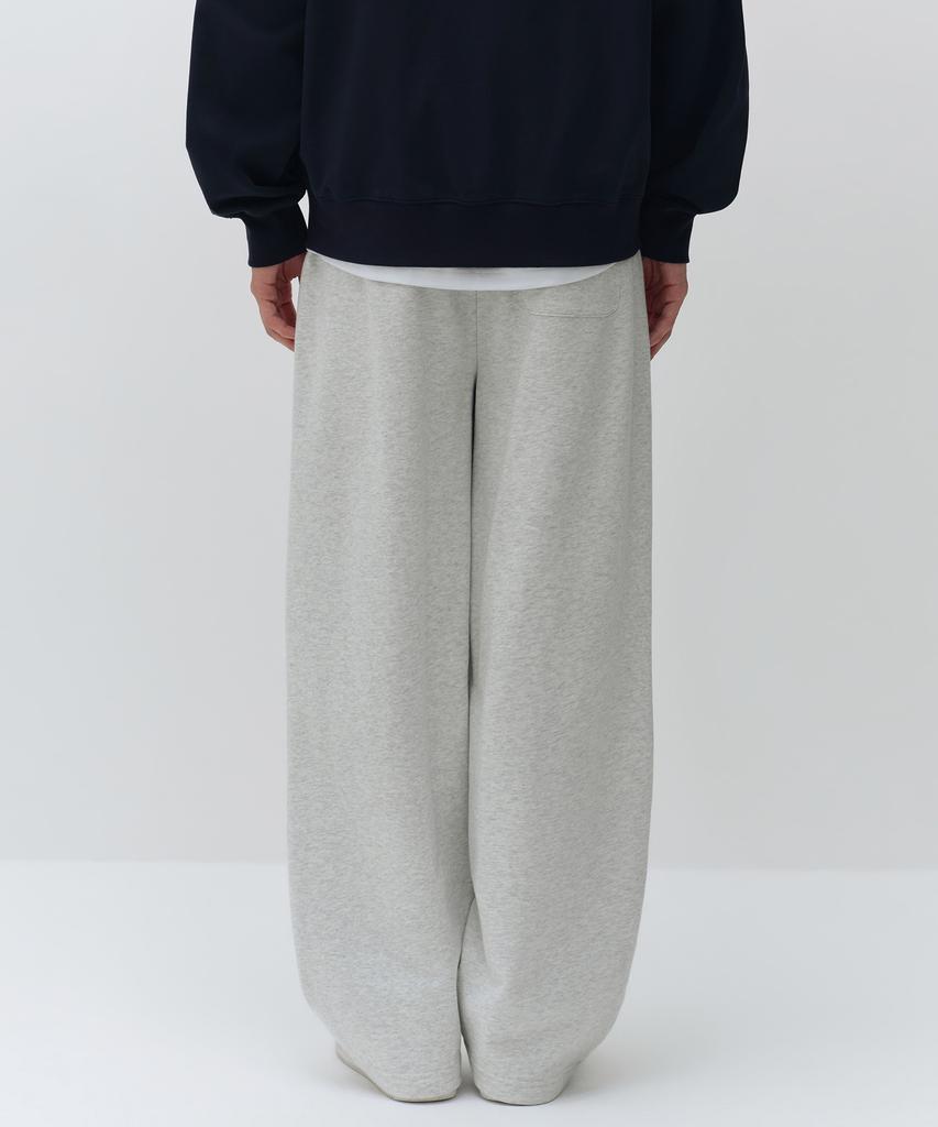 MUSINSA STANDARD One-Pleat Wide Lounge Sweatpants [Melange Light Gray]