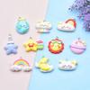 Cartoon Cloud & Rainbow Keychain Pendant - Cute Resin Glossy Jewelry Accessory