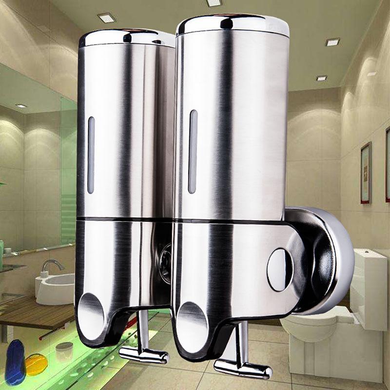 Wall-Mounted Stainless Steel Manual Soap Dispenser for Bathroom