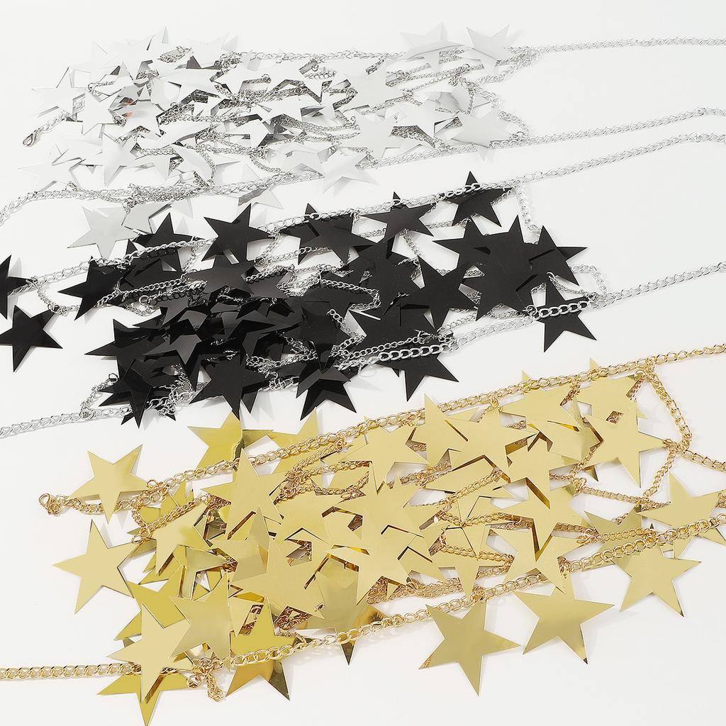 Exaggerated Star Sequins Splicing Chest Ornaments Sexy Creative Street Shot Hollow Chain Neck Body Chain