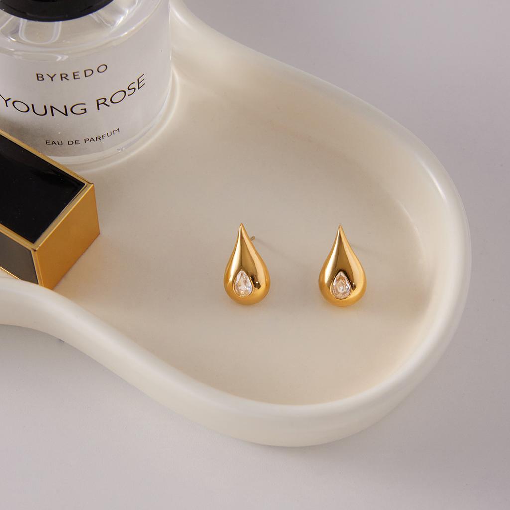 Leichter Luxus High-End Zirkon Wassertropfen Ohrringe, Ohrringe.