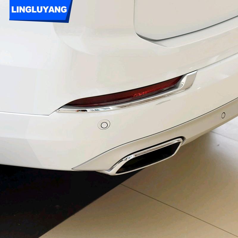 For Volvo XC90 2015- ABS Chrome Front Fog Lamp Decoration Rear Fog Lamp Decoration Cover Sticker Exterior Car Stickers