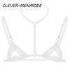 Sexy Mens Sheer Lace Lingerie Exotic Open Bras Gay Sissy Nightwear Halter Neck Adjustable Straps Wire-free Unlined Mini Bra Top