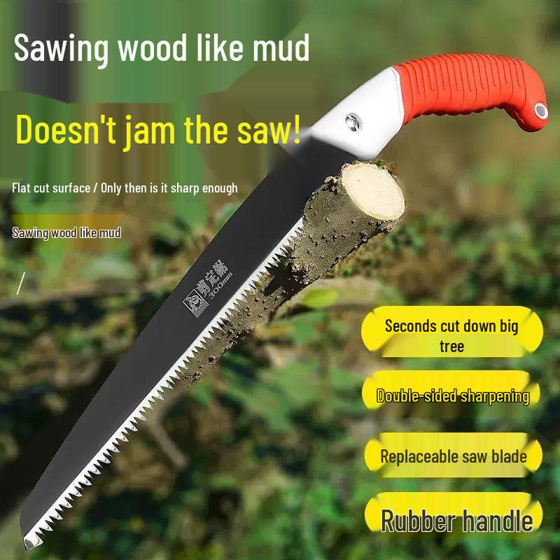 Japanese Big White Shark Manganese Steel Pruning Hand Saw for Gardening and Fruit Trees