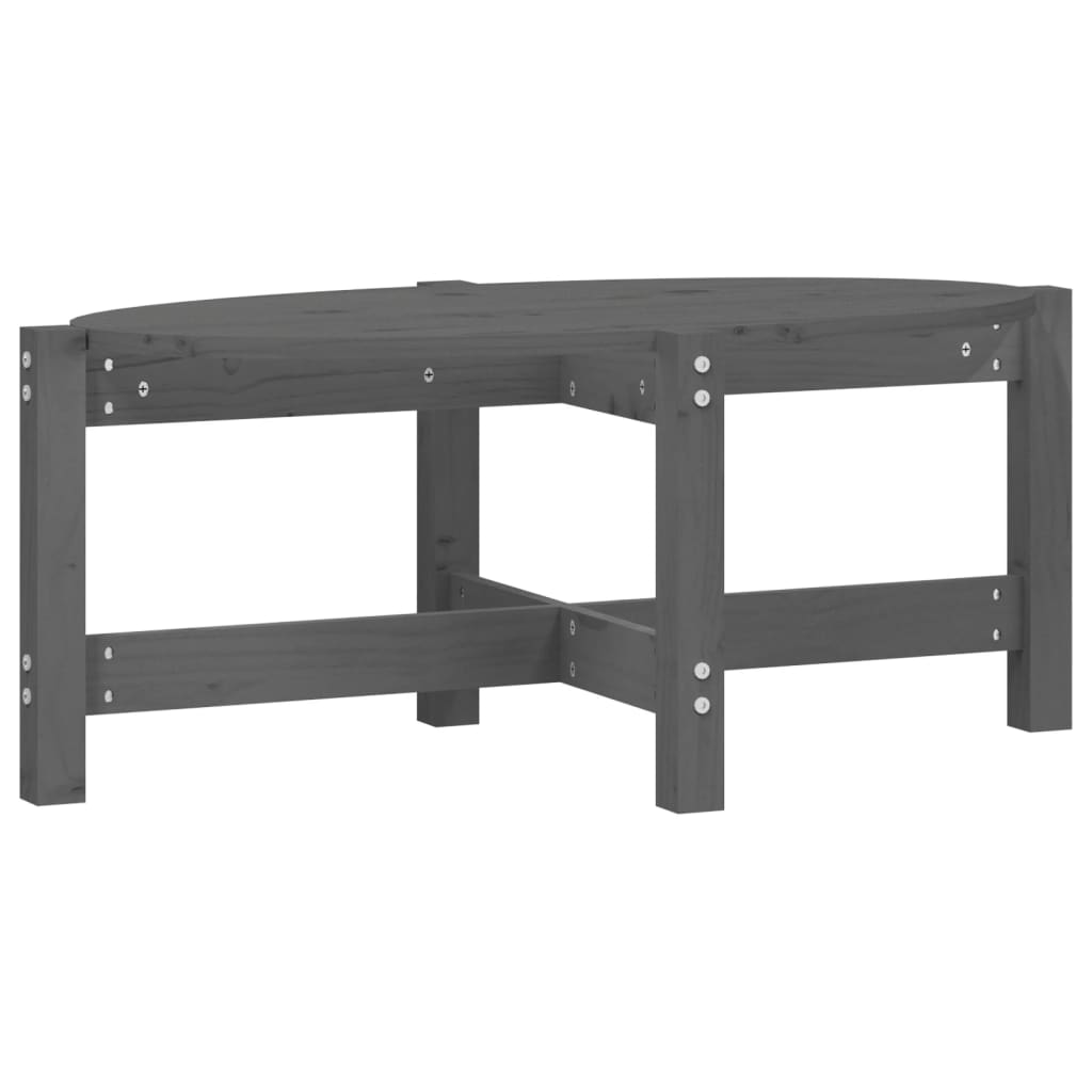 Coffee Table Gray 87 x 48 x 35 cm Solid Pine Wood