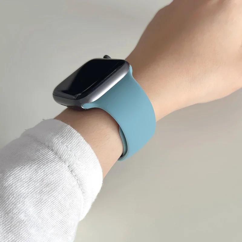 Straps For Watch 10 46 Mm 49mm 44 Mm 45mm 40mm 42mm 41mm 38mm Sport Bracelet iWatch Series 9 8 7 SE Ultra 2 Silicone Band