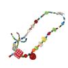 Colorful Beaded Necklace/Bracelet Bowknot Choker with Star and Apples Charm Fashion Accessories for Women and Girls